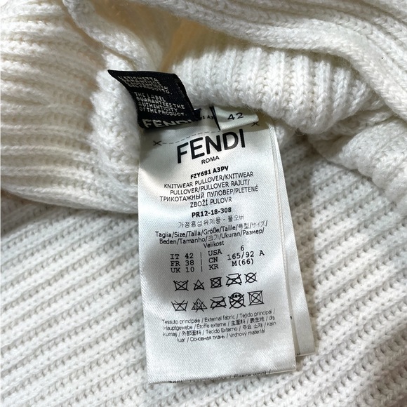 Fendi Sqiggly line heart ribbed knit sweater - Picture 7 of 14